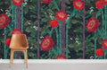 Thorny Flowers Wallpaper Mural