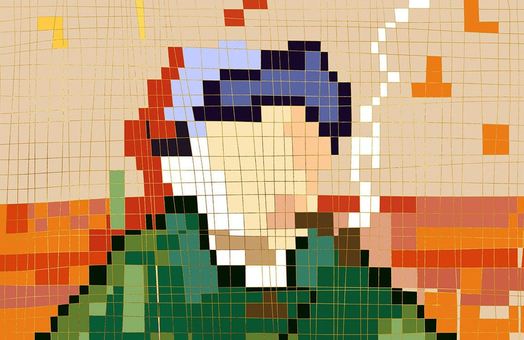 Pixel Art Abstract Mosaic Wallpaper - Vibrant Multicolour Contemporary Wall Décor