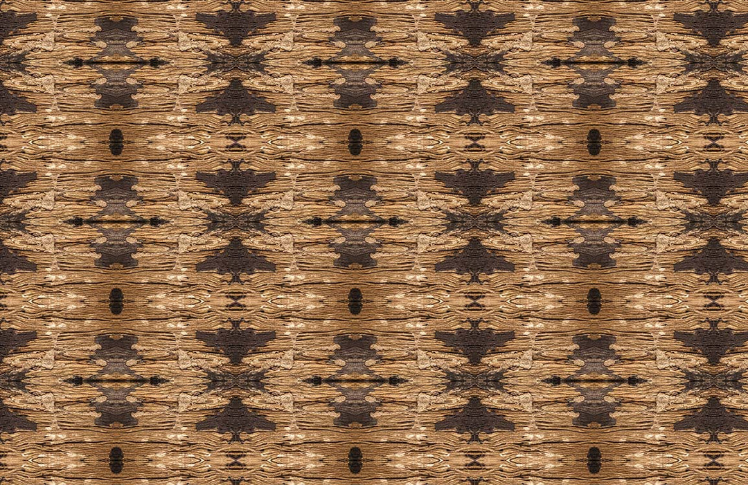 Rustic Brown Tribal Pattern Wallpaper - Earthy Tones for Modern Interiors