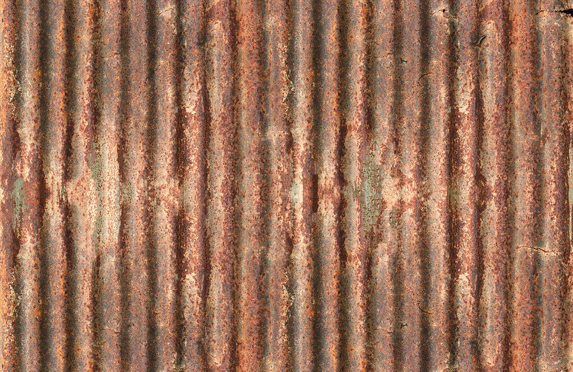 Vintage Corrugated Iron Rust Effect Wallpaper - Rustic Industrial Style Decor