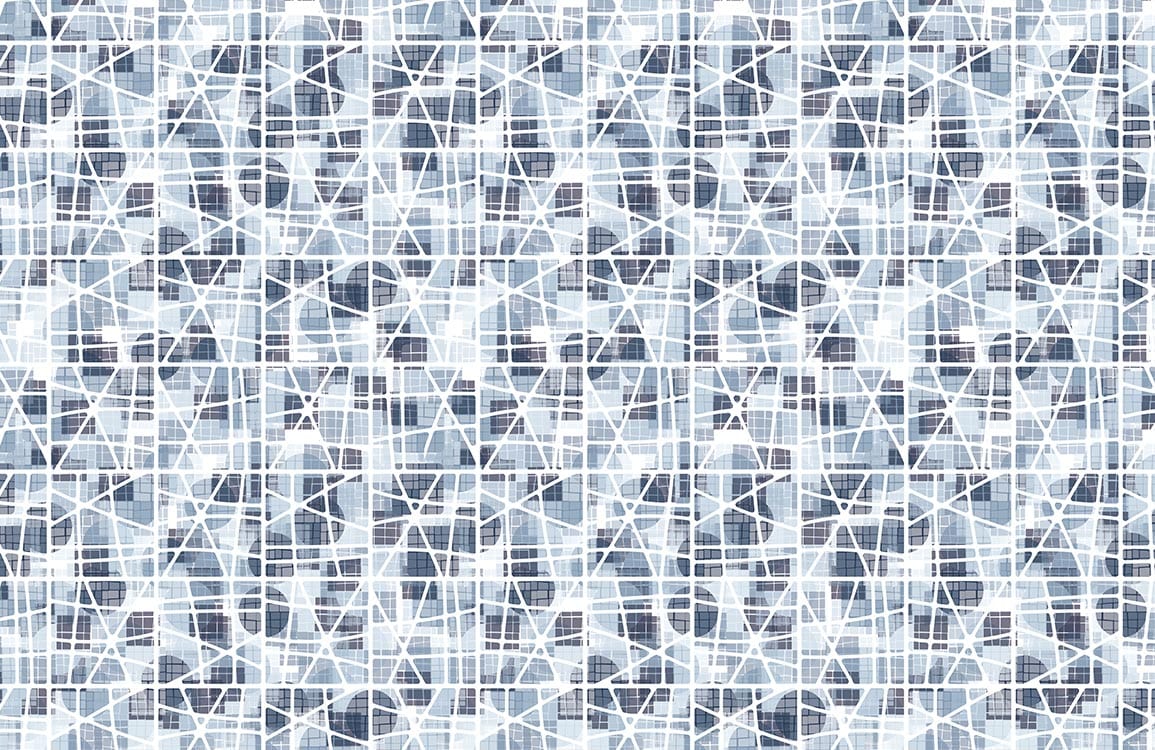 Modern Geometric Blue and White Abstract Pattern Wallpaper Design