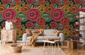 Hollyhocks Wallpaper Mural