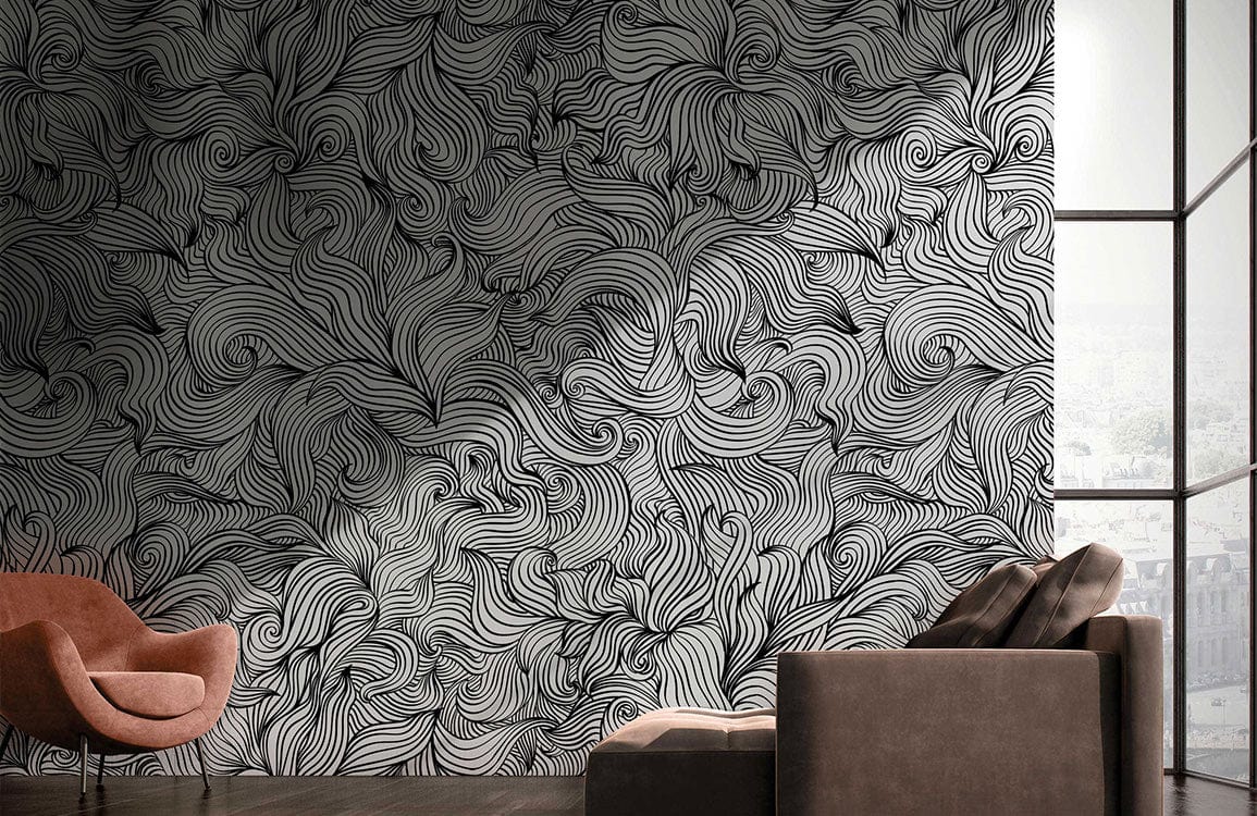 Abstract Twisty Lines Wallpaper Mural for Home Decor Decor