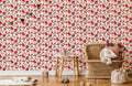 Balck Dots Mushrooms Wallpaper Mural