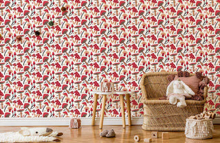 Balck Dots Mushrooms Wallpaper Mural