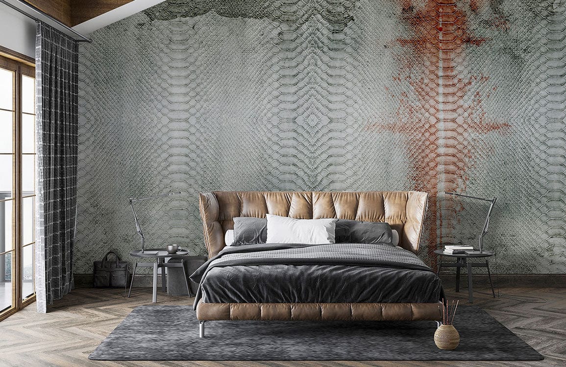 Wallpaper Mural with Blotted Python Skin Texture for Home Decor