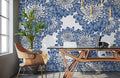 Blue Chrysanthemum Wallpaper Mural