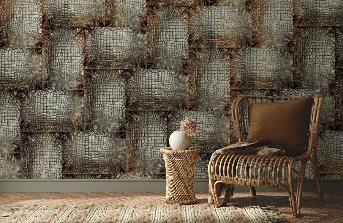 Brown Snakeskin Knit Wallpaper Mural