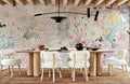 Colorful Linedrawn Flowers Wallpaper Mural