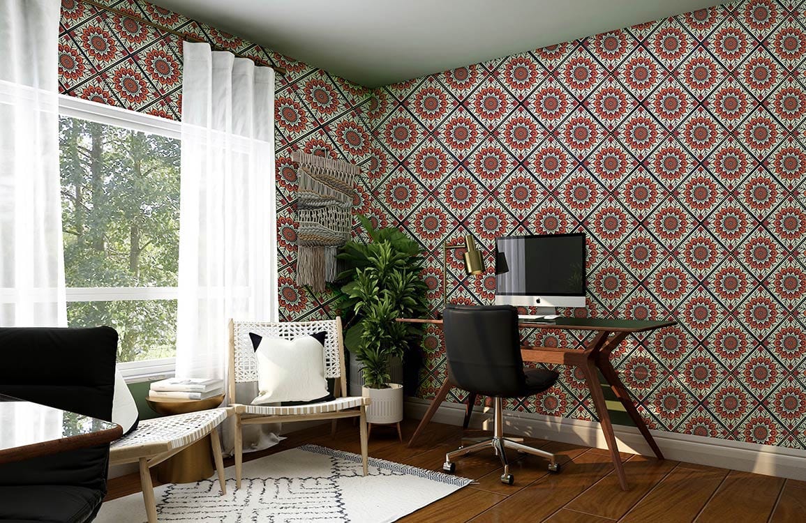 Dark Red Vectors Wallpaper Mural