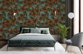 Embroidery Flower Sketch Wallpaper Mural