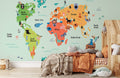 Fresh Animal Map Wallpaper Mural