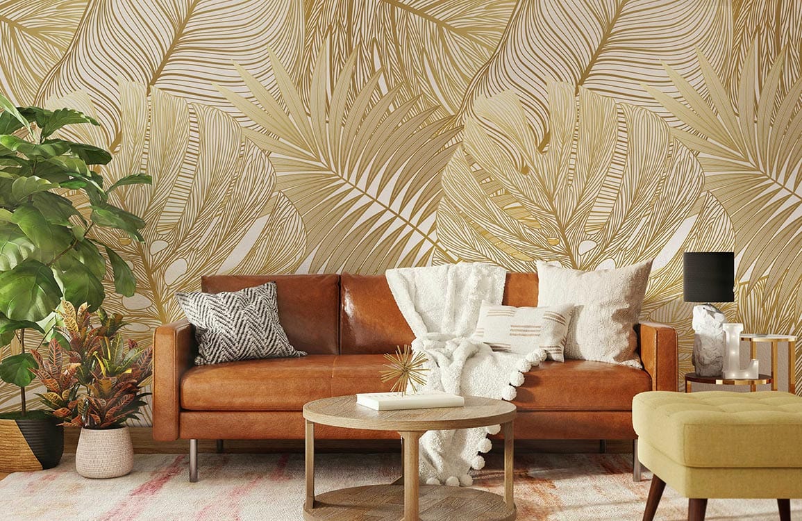 Golden Leaves Wallpaper Mural