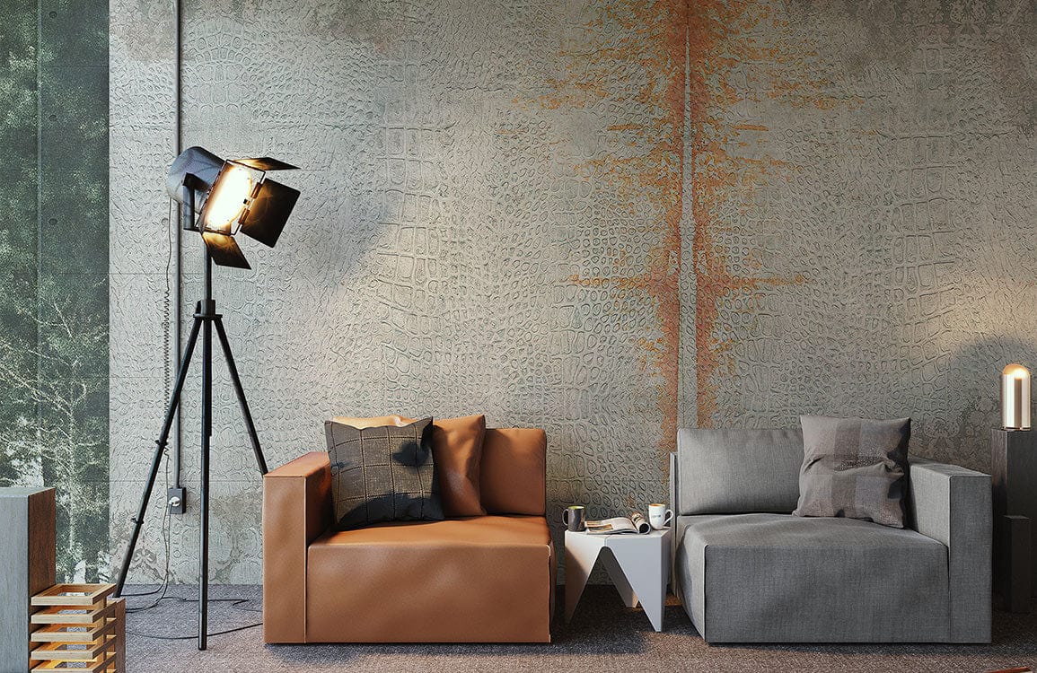 Gray Crocodile Skin Wallpaper Mural