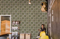 Green Circle Pattern Wallpaper Mural