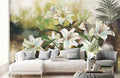 Green Lily Bouquet Wallpaper Mural