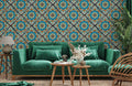 Green Regular Pattern Wallpaper Mural