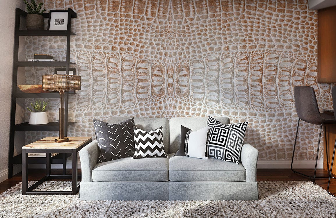 Orange Phython Skin Texture Wall Murals | Ever Wallpaper UK
