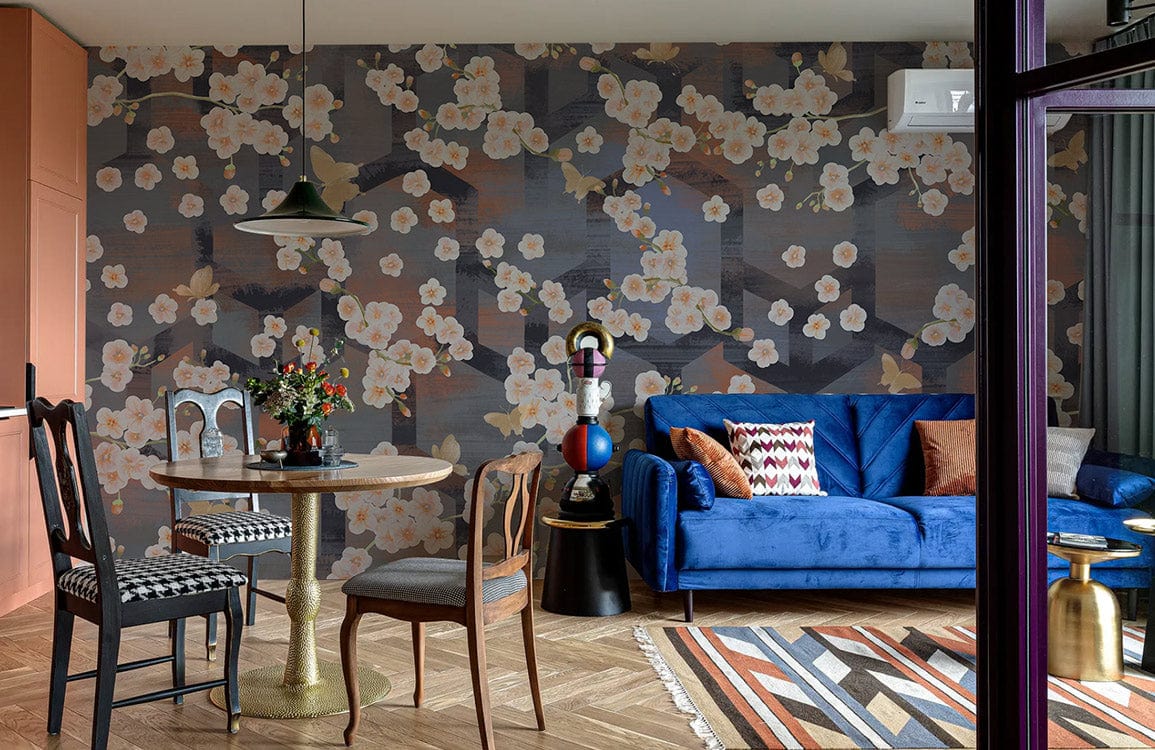 Peach Blossom Butterfly Wallpaper Mural