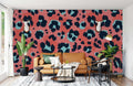 Pink & Blue Leopard Fur Wallpaper Mural
