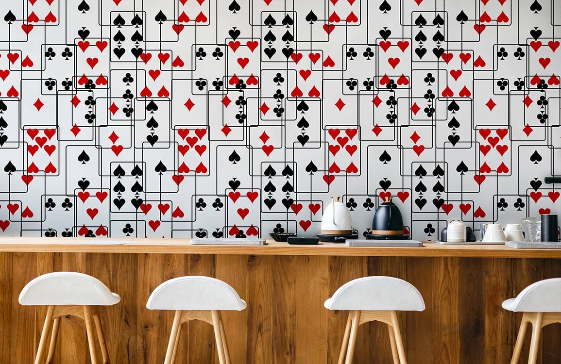 poker donomies pattern mural design art