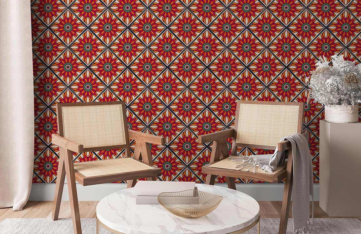 Red Vectors Wallpaper Mural