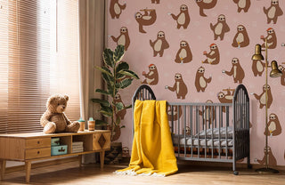 Sloth on Pink Wallpaper Mural