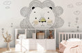 Tactful Unpainted Lion Wallpaper Mural