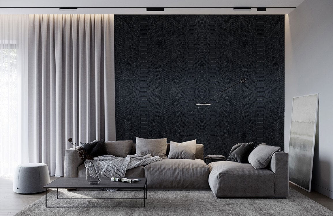 Dark Python Skin Texture Wallpaper Mural for Home Decor