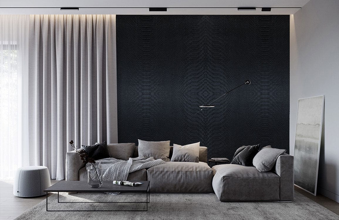Textured Brightly Dark Python Skin Wall Murals | Ever Wallpaper UK