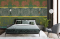 Traditional Green Pattern Wallpaper Mural