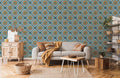 Turquoise Flowers Vectors Wallpaper Mural
