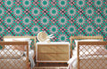 Turquoise Vectors Wallpaper Mural