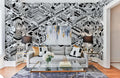 Unpainted City Strokes Wallpaper Mural