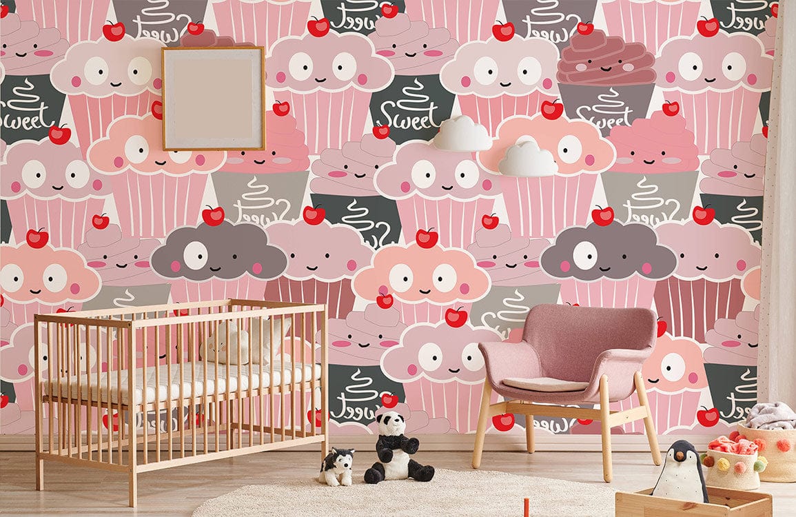 adorable ice cream patterns mural wallpaper for nursery decoration