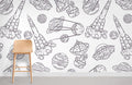Uncolored Space Sketches ll Wallpaper Mural