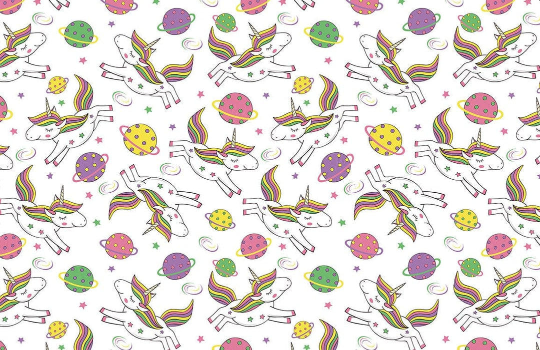 Whimsical Unicorn Dreamscape Pastel Kids' Bedroom Wallpaper Delight