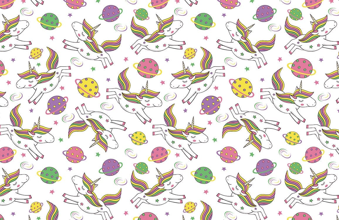 Unicorn & Planet Wallpaper Mural