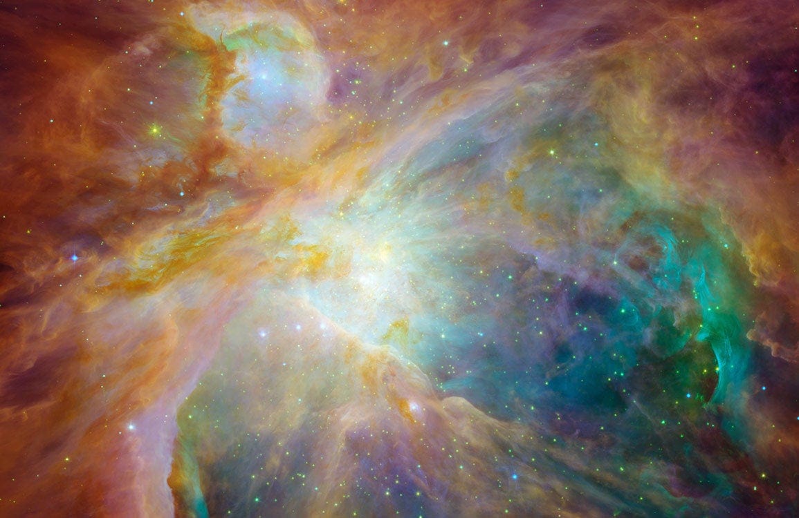 Ethereal Cosmic Nebula Mural Wallpaper - Vibrant Space Design in Multicolour