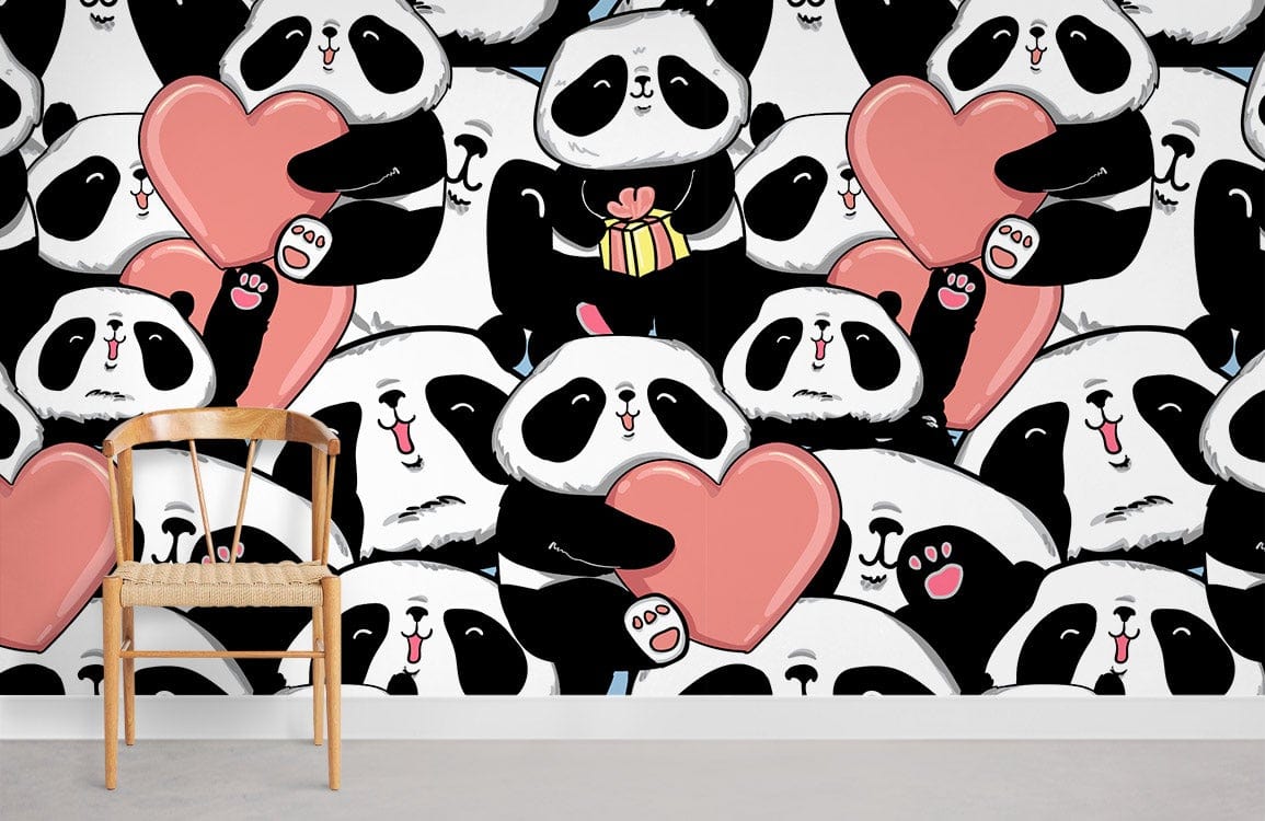 Valentines Day Panda Wallpaper Mural