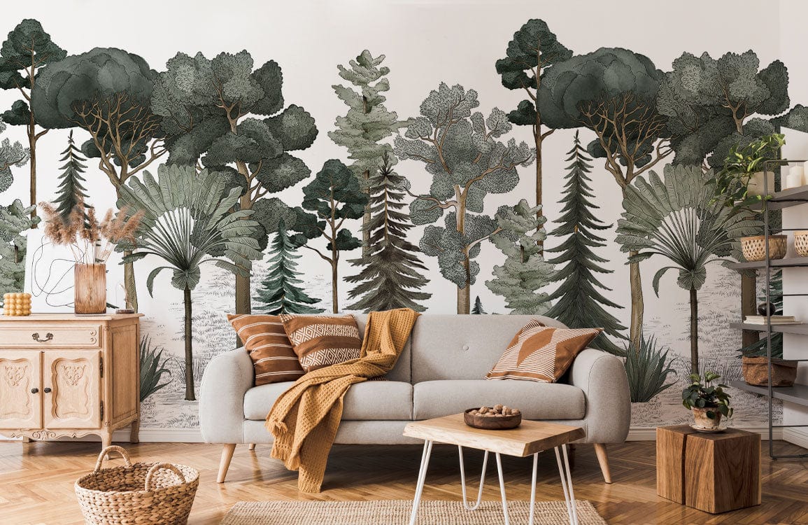 Various Trees Wallpaper Mural