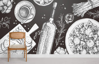 Pasta Dinner Wallpaper Mural