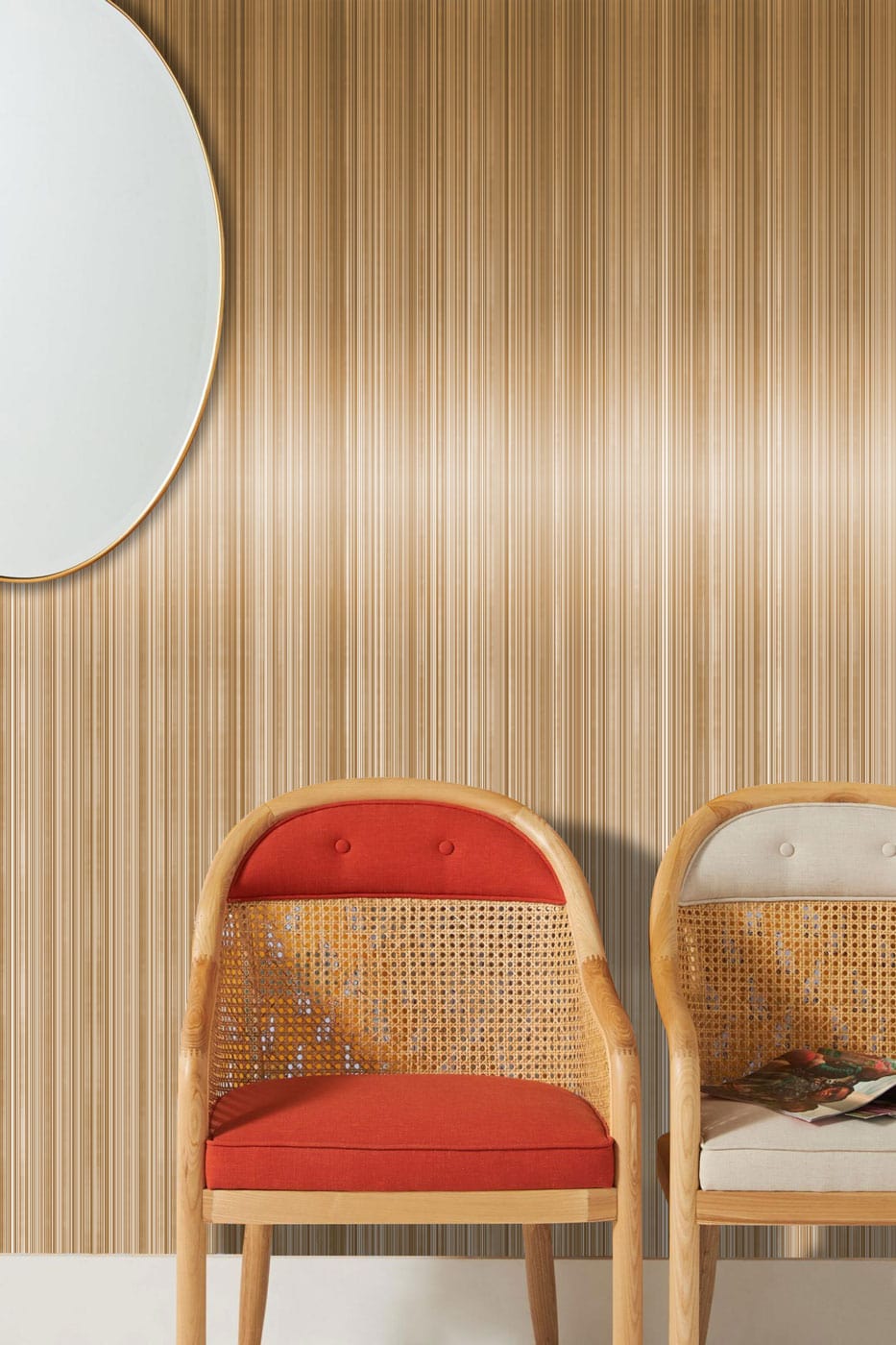 Vertical Brushed Metals Wallpaper Mural for Use as Décor in the Hallway