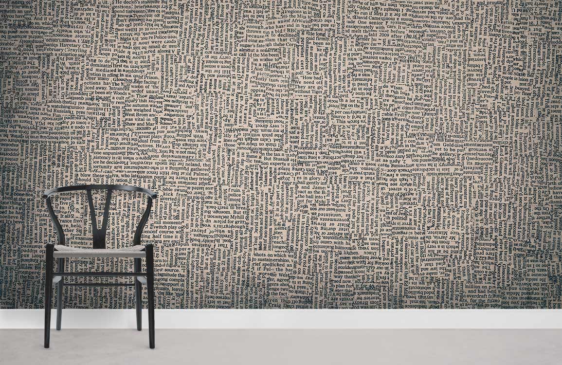Vintage Dictionary Mural Wallpaper Chair