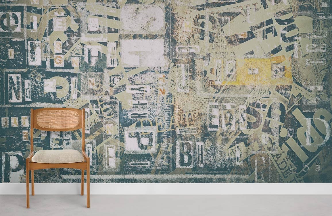 Vintage Font Wallpaper Mural