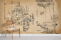 Vintage Mechanical Parts Wallpaper Mural