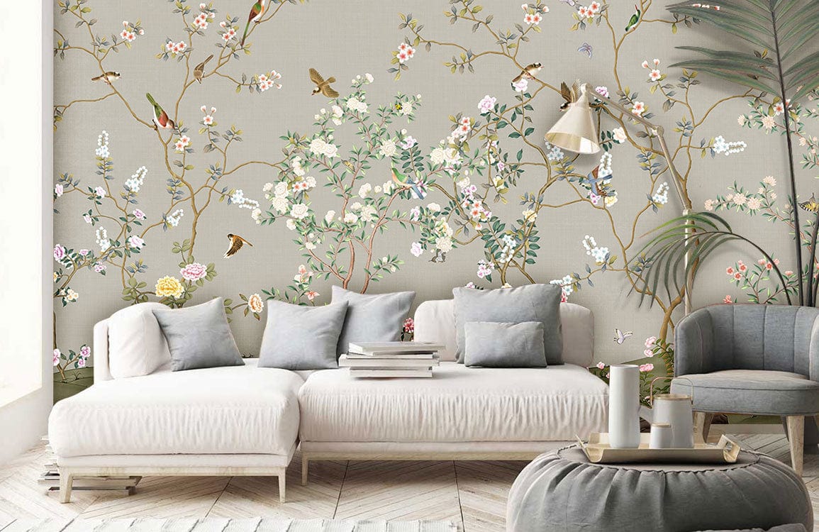 vintage paradise flower wall mural living room decor