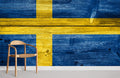 Vintage Swedish Flag Wallpaper Mural