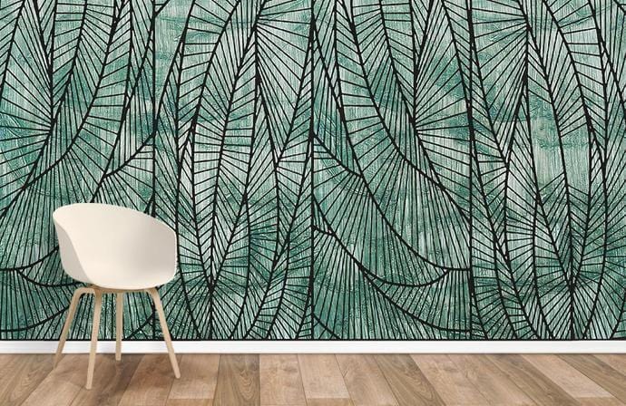 Transparent Leaves Wallpaper Mural