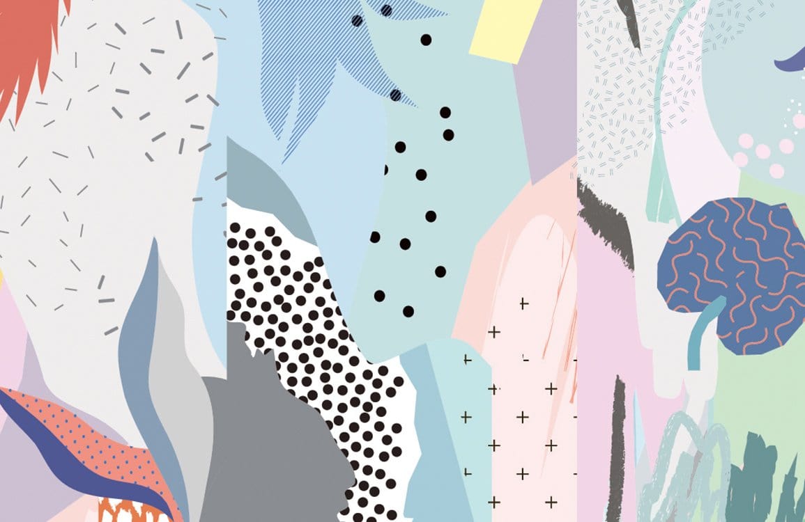 Vibrant Pastel Abstract Geometric Pattern Wallpaper - Modern Artistry Design